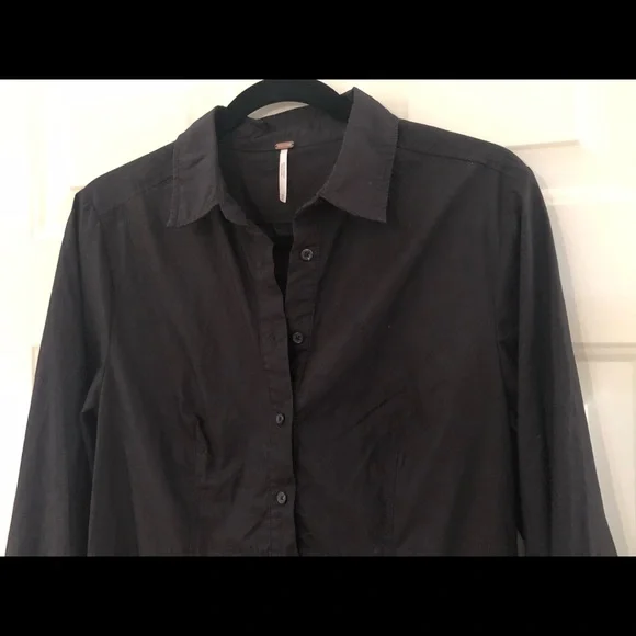 Free People Shirt Drop Waist Button Dress Sz M - Picture 2 of 11